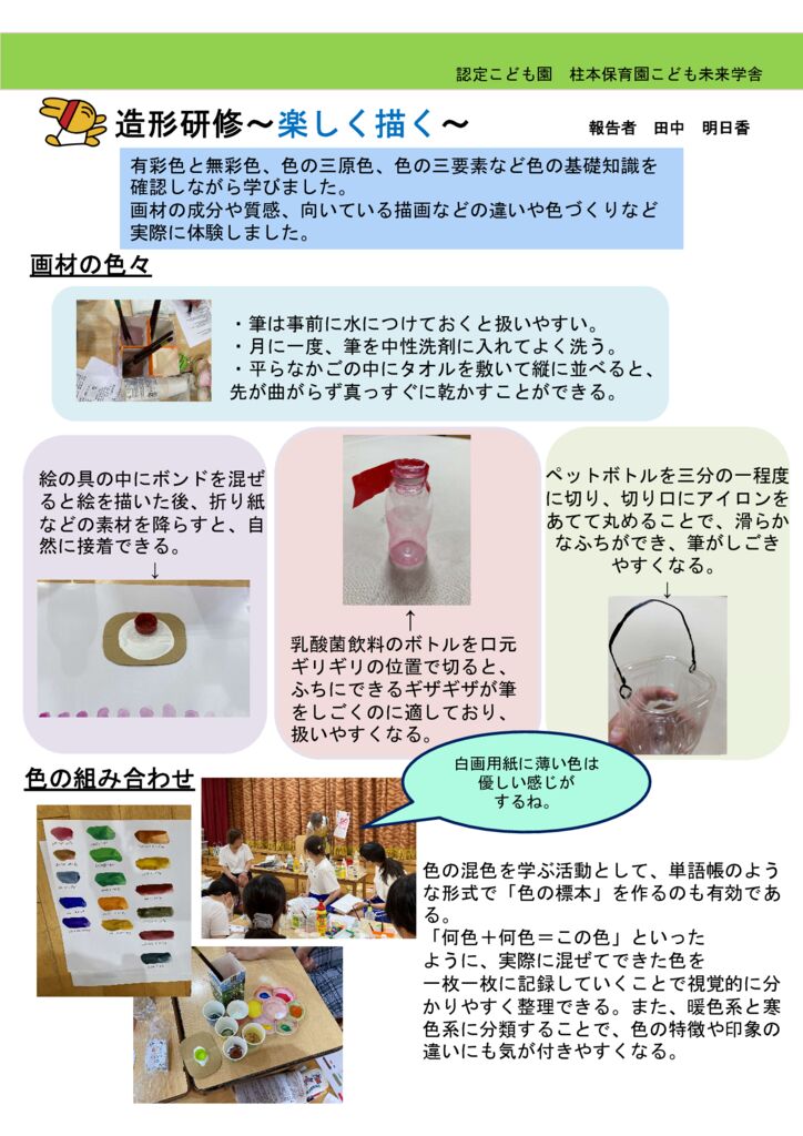 8月 研修報告「楽しく描く」