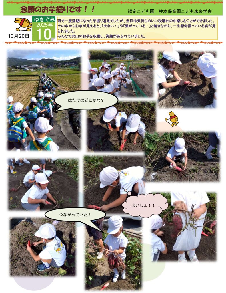 10月 ゆきぐみ「お芋ほり」